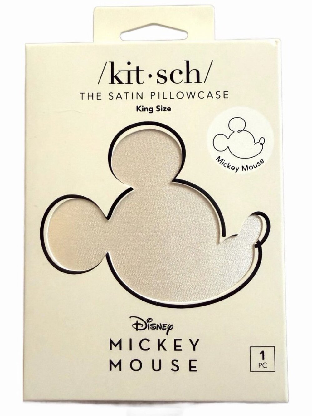 Kit•sch x Disney Mickey Mr. Mouse Satin Pillowcase in KING Size New Bedding